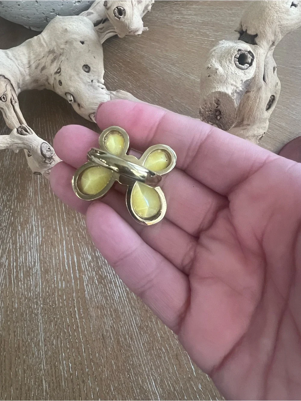 Yellow Butterfly Cocktail Ring - Women's Fashion Jewelry